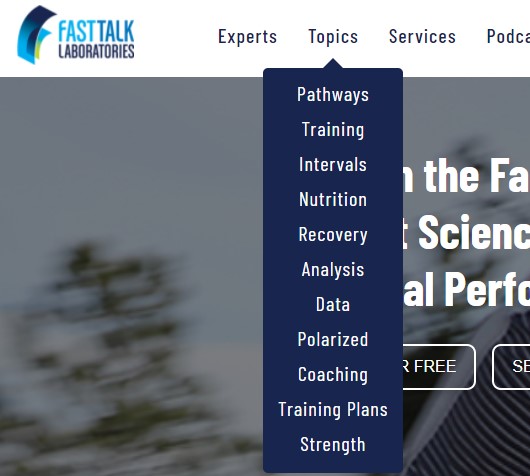 New Fast Talk Labs Topics in Nav Menu